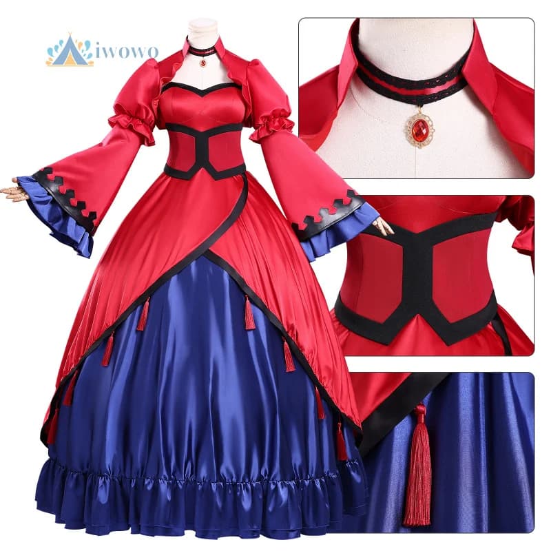Anime The Holy Grail of Eris Cosplay Scarlett Castle Costume Woman Lolita Red Dress Uniform in Mask Halloween Dresses