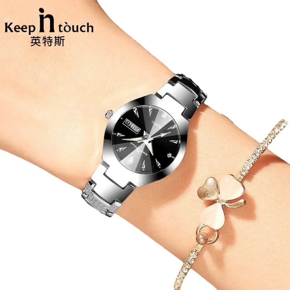 KEEP IN TOUCH Women's Watch Simple Quartz Watches Stainless Steel Ladies Waterproof Luminous Watches Women's Watch Relogio Masculine
