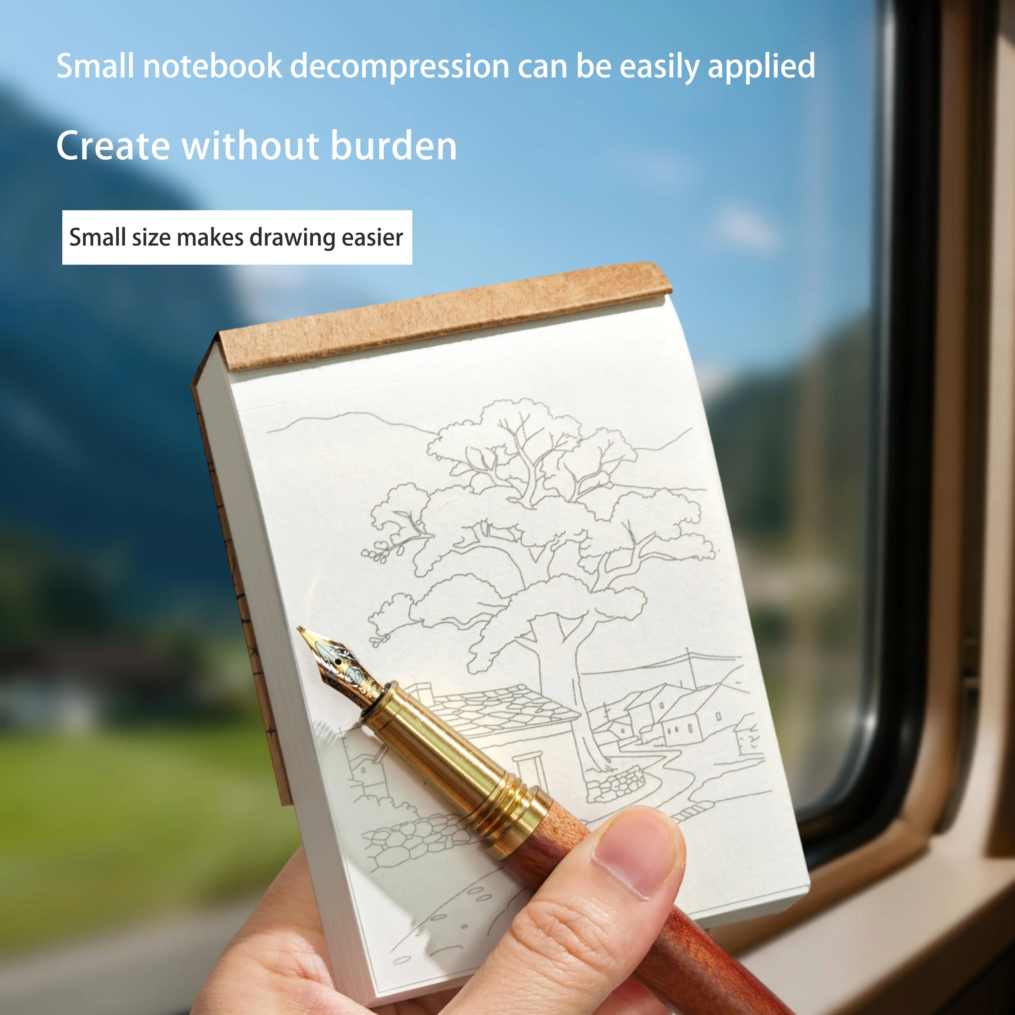 Vintage Hand-Drawn Sketch Coloring Book 2.0, Creative Notebook Drawing Book, DIY Coloring Art Sketchbook, Blank Sketch Tracing Line Drawing Graffiti Book