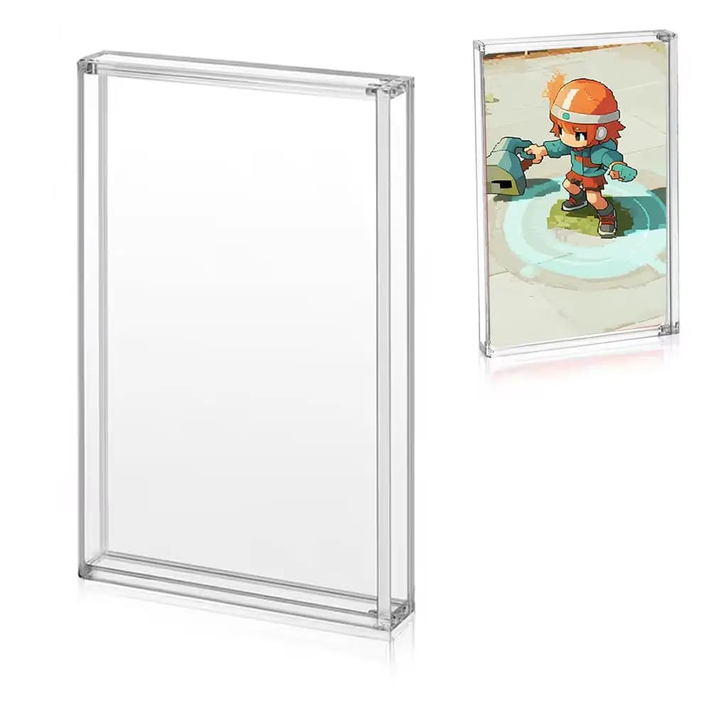 Per Switch 2 Vetrina per carte da gioco Scatola di trasparenza per giochi di carte acriliche magnetiche Scatola di immagazzinaggio antipolvere protettiva alta con F5L6