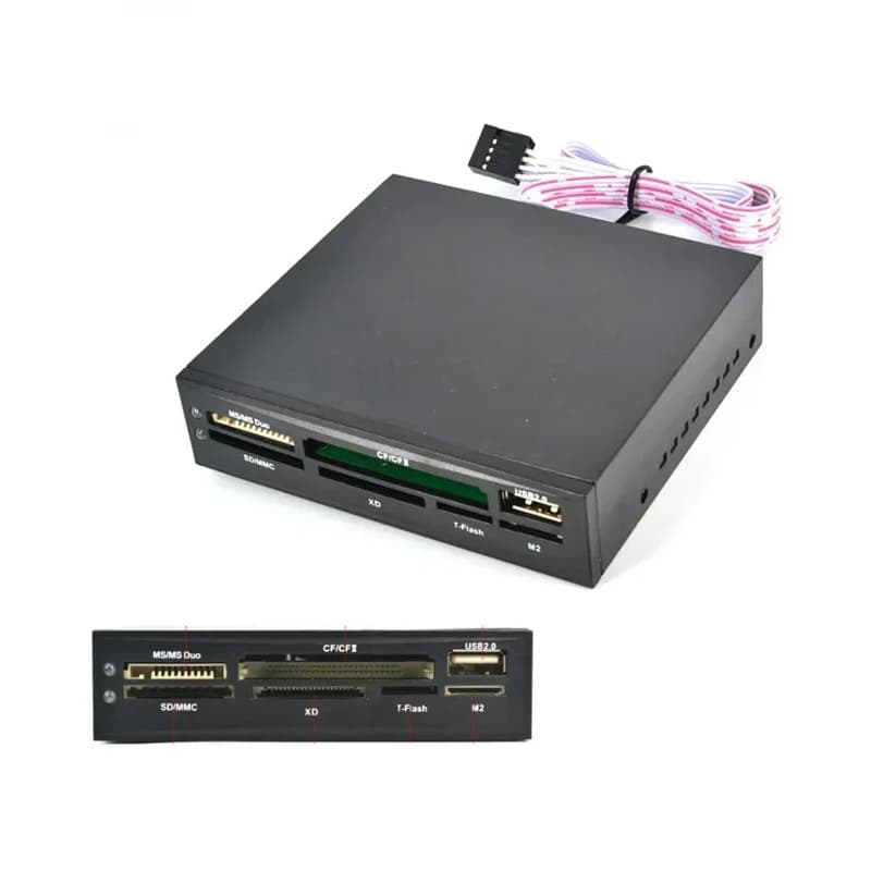 Per custodia del PC Lettore di schede integrato HUB USB CF MS DUO SD MMC XD M2 Adattatore per scrittura di schede di memoria TFlash per disco rigido HDD da 3,5 pollici