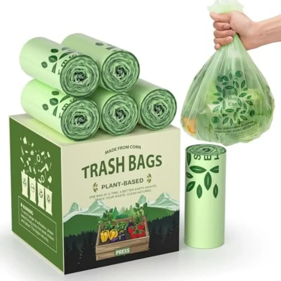 Sacchetti della spazzatura compostabili da 2,6 galloni per contenitori da appoggio Piccoli rivestimenti per cestini dei rifiuti in 1,3 2 3 galloni Dimensioni 150 Conte EcoFriendly Co