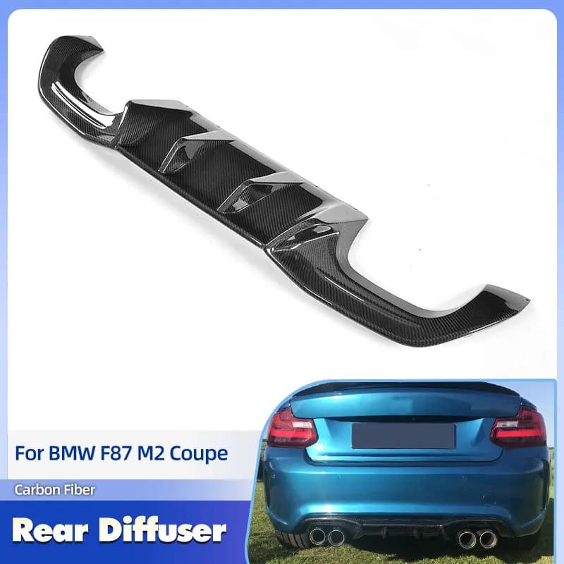 Car Rear Bumper Diffuser Lip Spoiler Carbon Fiber for BMW F87 M2 Coupe 2-Door 2016-2018 Racing Rear Apron Lip Guard Body Kit