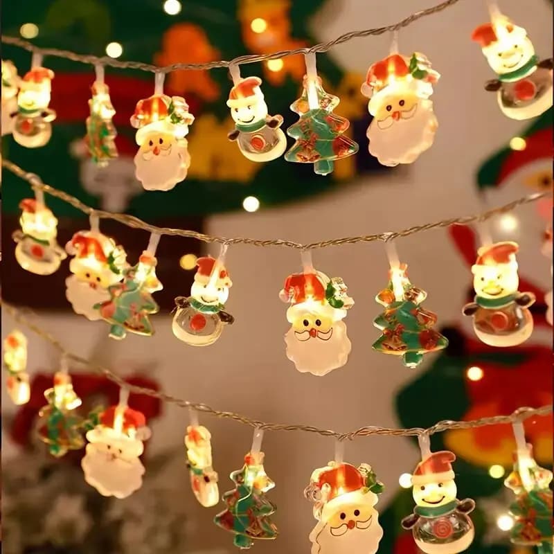 1pc stravagante 20/40LED luci della stringa di Babbo Natale alimentate a batteria, illuminazione decorativa per interni/esterni per Natale, casa, festa