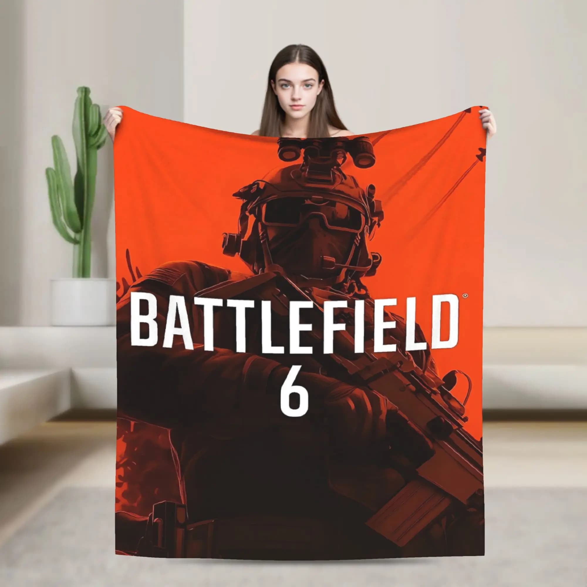 Warm Soft Blanket Travel Office Battlefield 2042 Game Throw Blanket Flannel Bedspread For Couch Chair Aesthetic Sofa Bed Cover