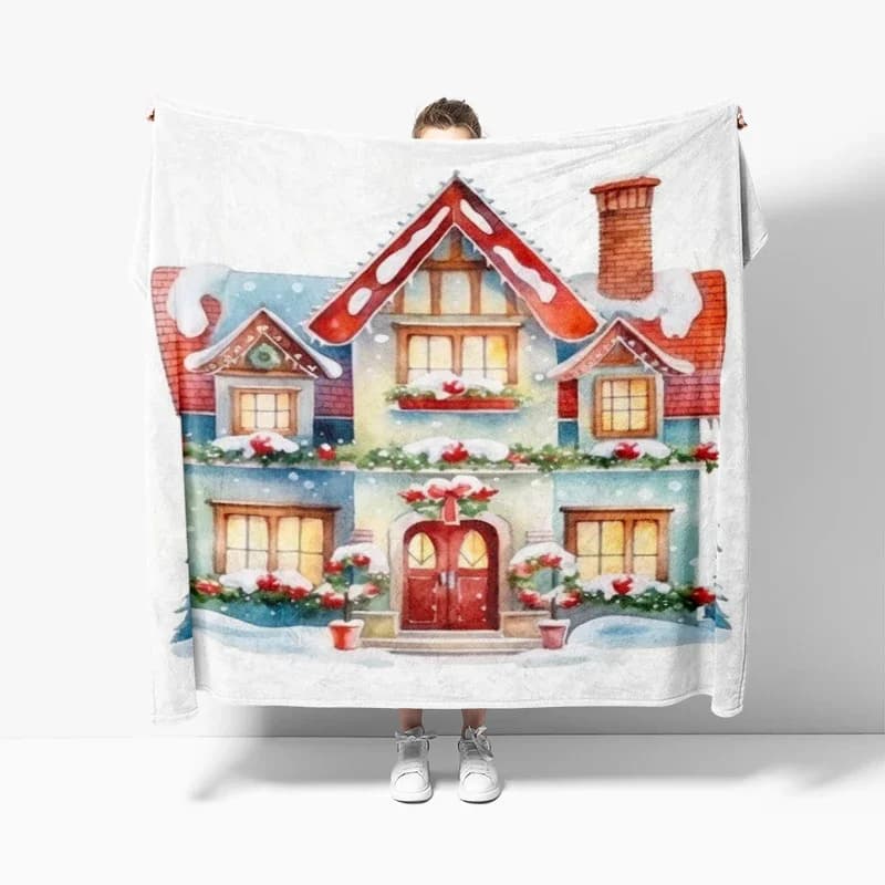 Decorazione di Babbo Natale peluche Coperta per divano Copriletto letto soffici coperte morbide arredamento Plaid Morandi moderno inverno Merry