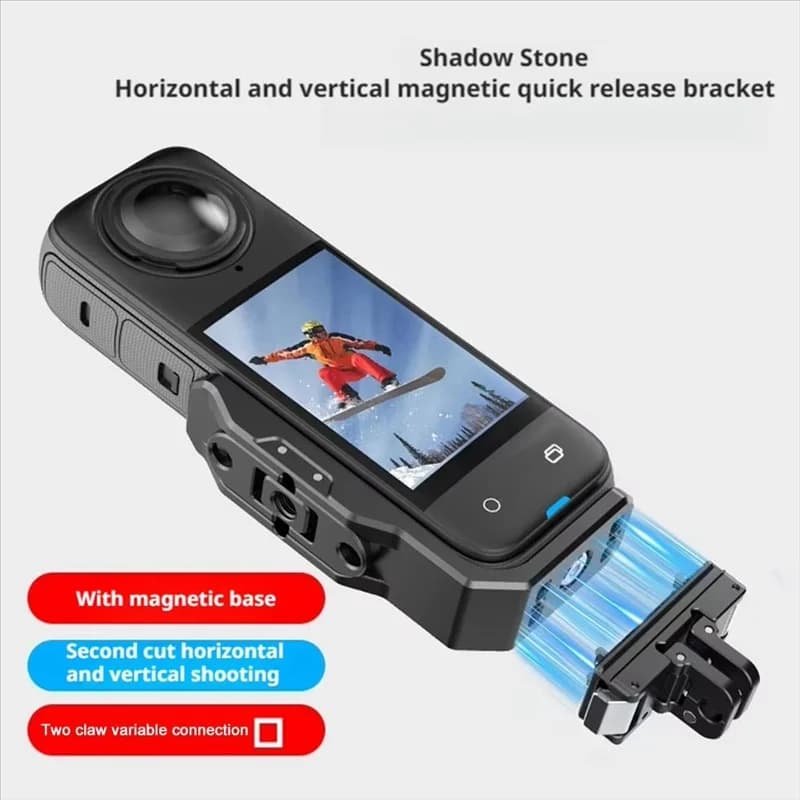 ELETTA bracket with magnetic suction for Insta360x5 Horizontal and vertical mounting for action camera accessories Insta360 X5