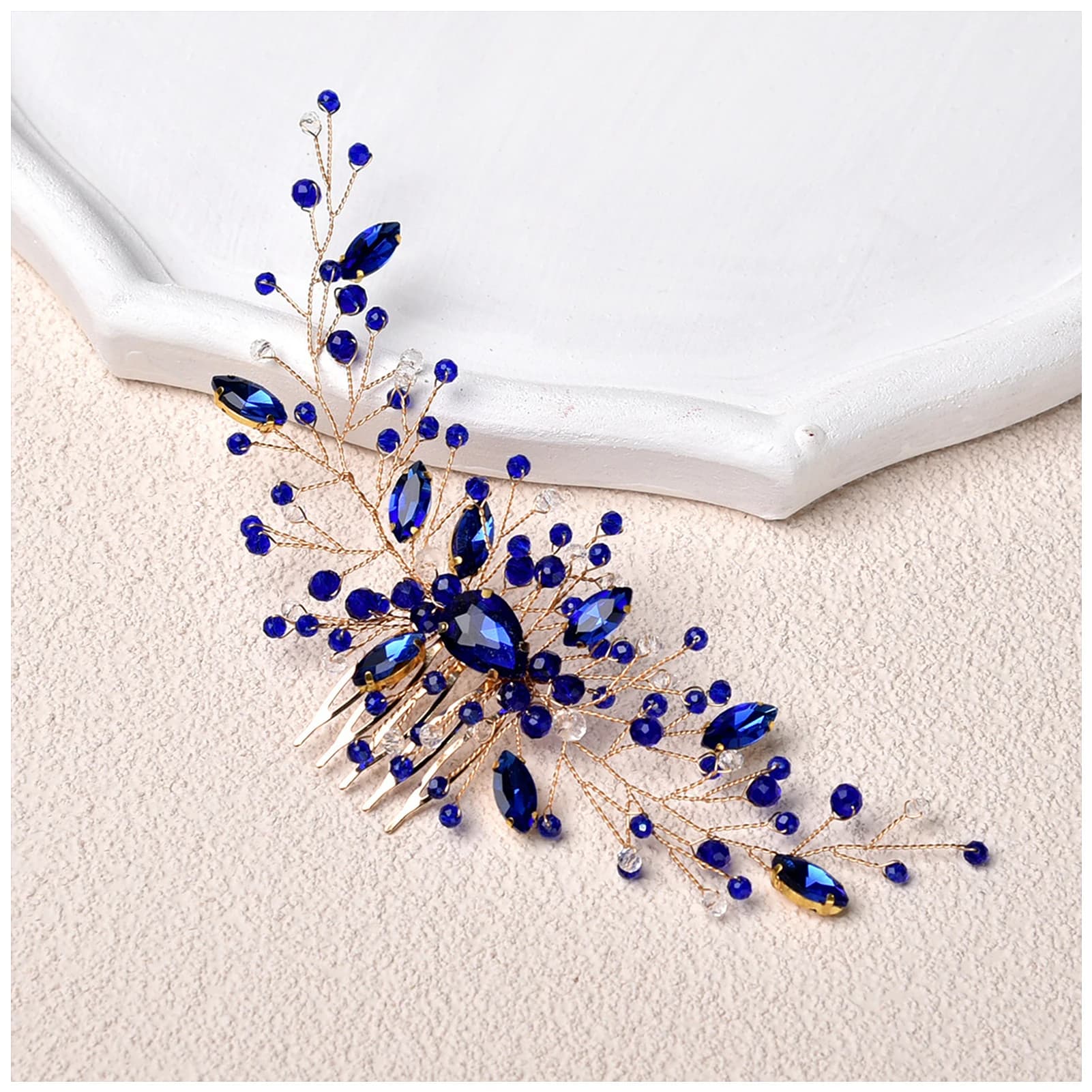 Pettine per capelli artigianale con strass da donna, fascia per capelli, tiara, accessori per capelli, ornamenti nuziali, fermaglio per capelli alla moda