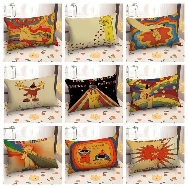 Cartoon pillow, 30×50 cm rectangular sofa lining, customizable car seat cushion 40×60 cm