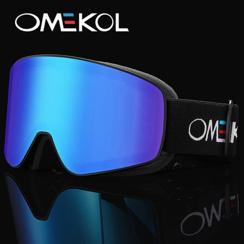 OMEKOL Brand New Doppi strati Anti-fog Occhiali da sci Uomo Donna Neve Occhiali da snowboard Maschera da motoslitta Occhiali sportivi da esterno