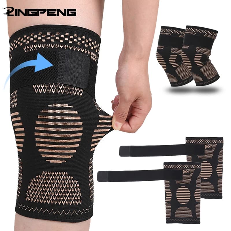 Ginocchiera in rame per dolore e supporto per l'artrite, manica al ginocchio in rame per il dolore al ginocchio, manica di compressione per lo sport, sollievo dal dolore al ginocchio