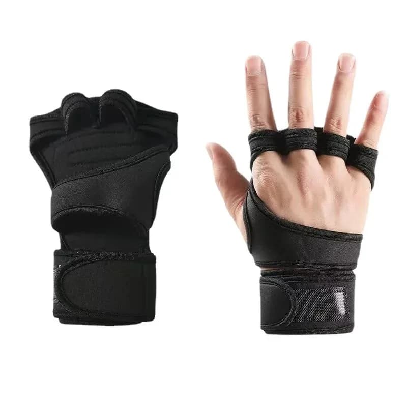 1Pair Training Sport Gloves Men Women Workout Gloves Fitness Body Building Weightlifting Gym Hand Wrist Palm Protector Mittens