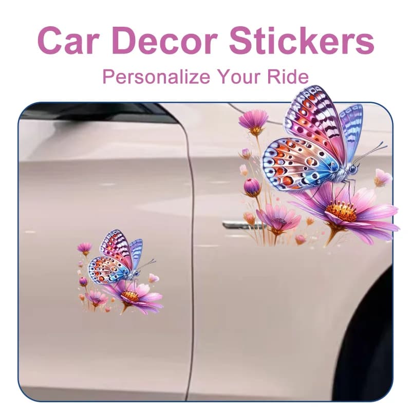 Cute Butterfly Car Sticker PVC Waterproof Decal For Car Triangle Window Fuel Tank Cover Electric Bike Helmet DIY Decor Gift