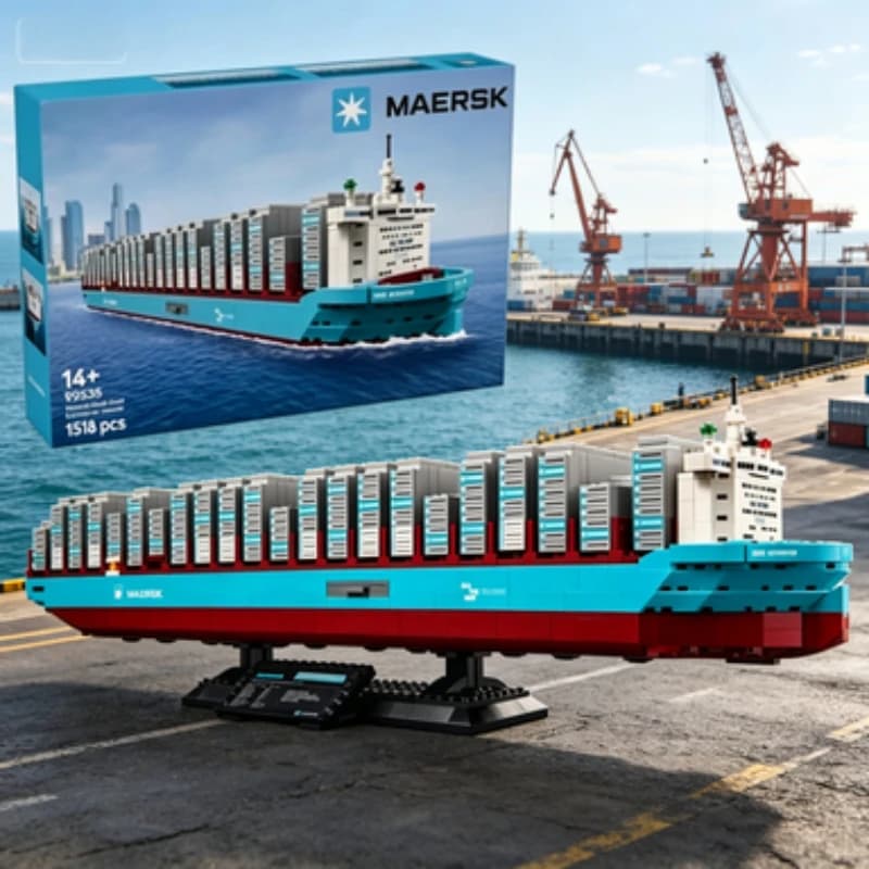 Bandai 40955 Maersk Dual Fuel Container Building Blocks Nave Containerizzata Modellino Fai-da-te Compatibile con Mattoncini LEGO