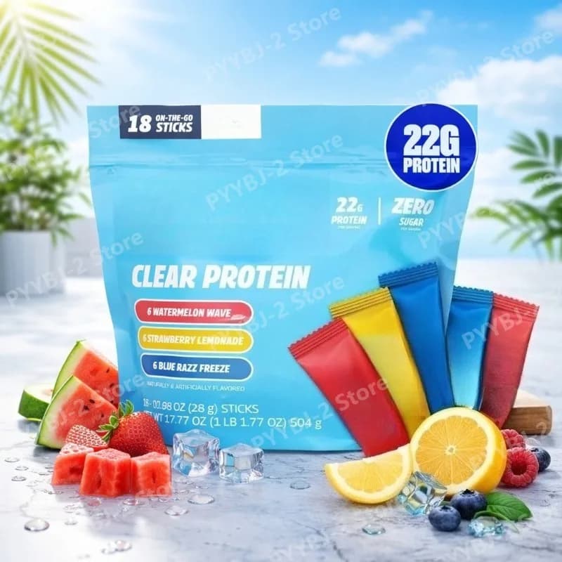 Protein Powder Mixed Flavors with Protein and Vitamin D Support Post-Workout Recovery Zero Sugar Health 18-Count Stick Packs