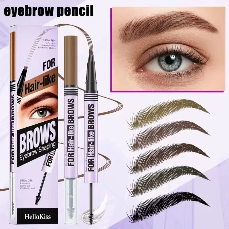 Penna Gel per Sopracciglia, Crema per Sopracciglia a Lunga Durata, Impermeabile, Liquido Tatuaggio Nero, Matita per Trucco Sopracciglia