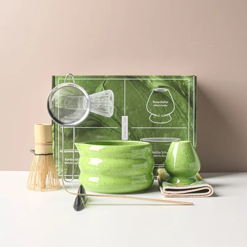 4/7PCS Japanese Matcha Set Matcha Bowl With Mouth Song Dynasty Tea Tip Tool Matcha Whisker Stand