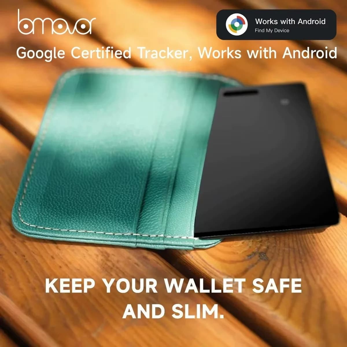 Smart GPS Tracker Card Slim Waterproof for Wallet Keys Pet Compatible with Google Find My Wireless Charging Feature for Android
