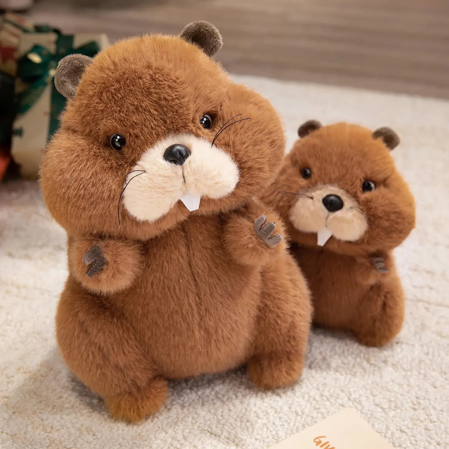 22-45CM Chubby Marmot Plush Toys Fluffy Cartoon Screaming Groundhog Doll Warm Children Appease Doll Lovely Home Decor Girls Gift