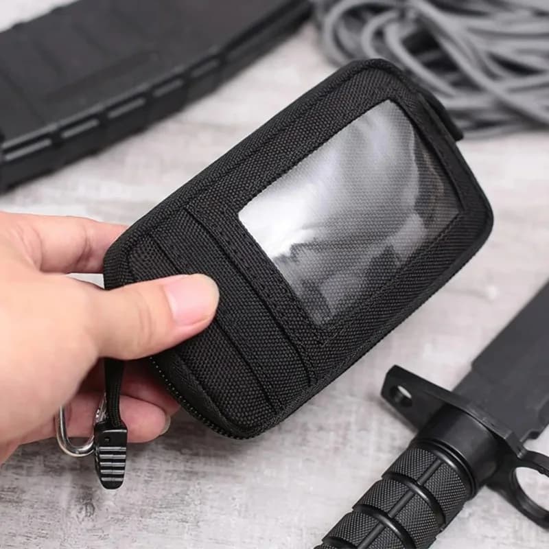 Nuova Borsa Impermeabile da Campeggio EDC, Portamonete Tattico da Viaggio con Scomparti per Carte e Cerniere, Marsupio