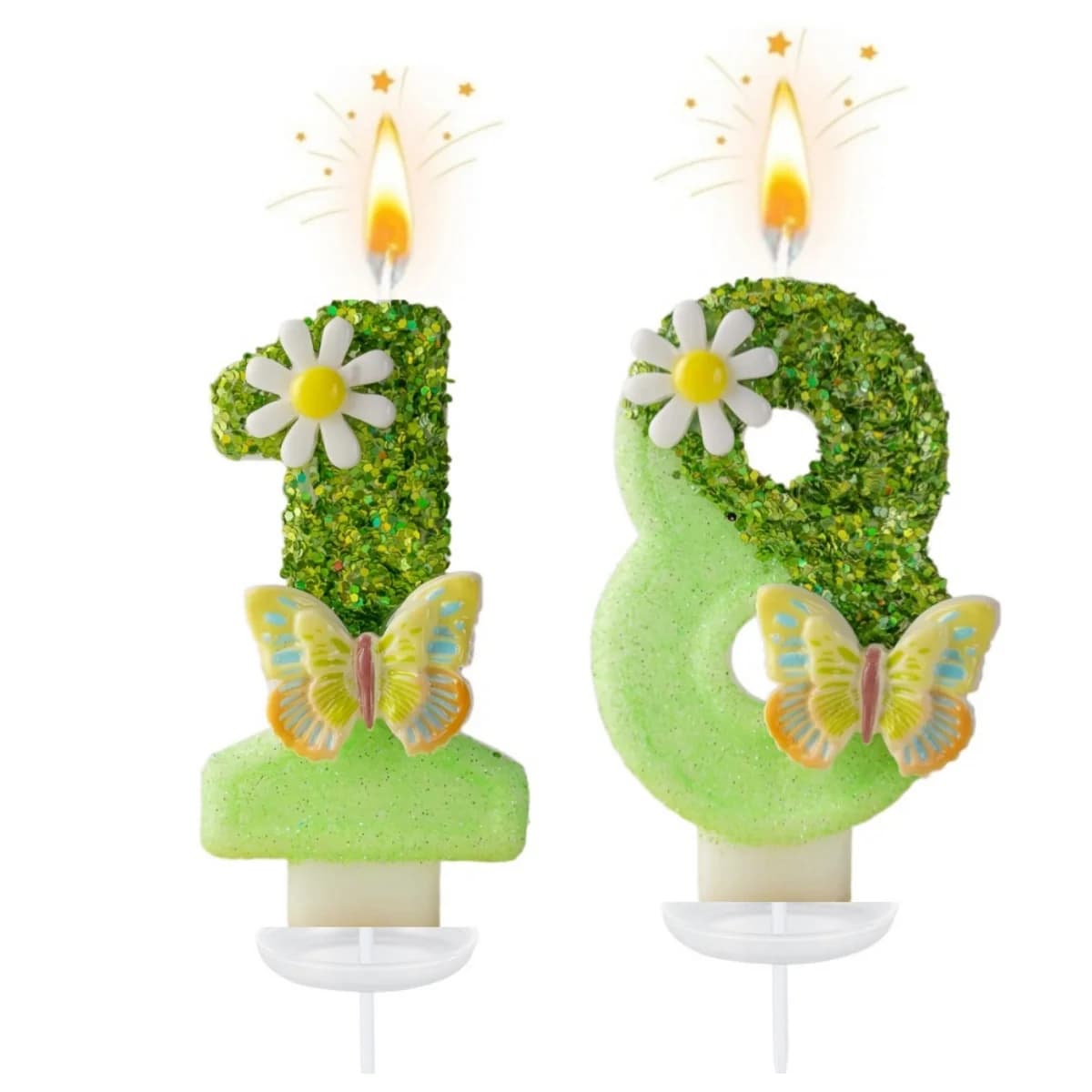 New 0-9 Number Birthday Candles original Green Garden Butterfly Blossom birthday cake digital party anniversary candle decoratio