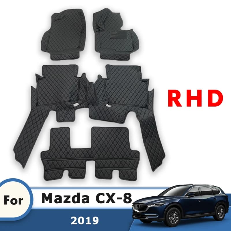 Custom RHD Car Mats for Mazda Cx-8 2025 2024 2023 2022 2021 2020 2019 (7 places) Car Seats Foot Reliefs Accessories Carpet