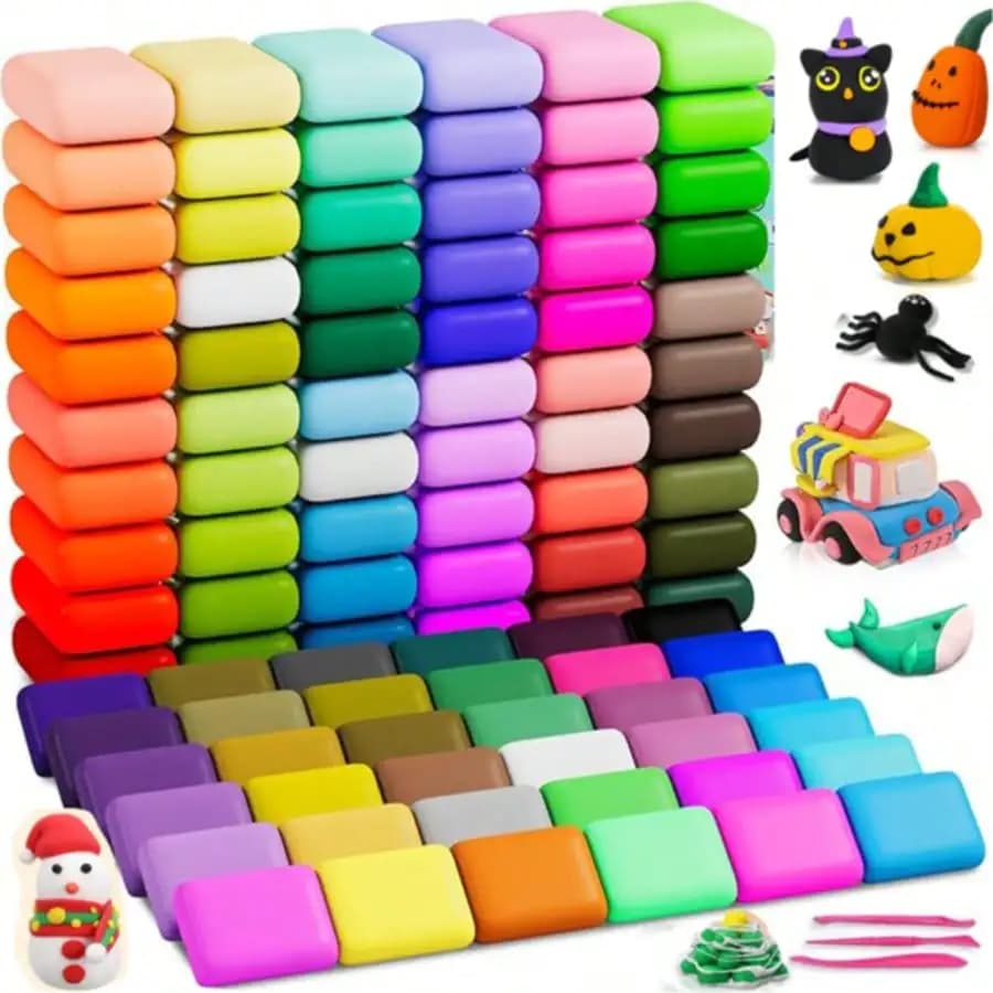 Air Dry Clay Ultra Light Magic Modeling Clay with Tools Plasticine DIY Play Dough Sets Toys for Kids Birthday Gift