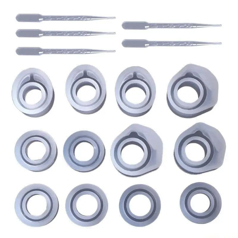31BF Anello epossidico cristallo fai da te Stampo in silicone Stampi in resina UV Stampi per gioielli anello Accessori per