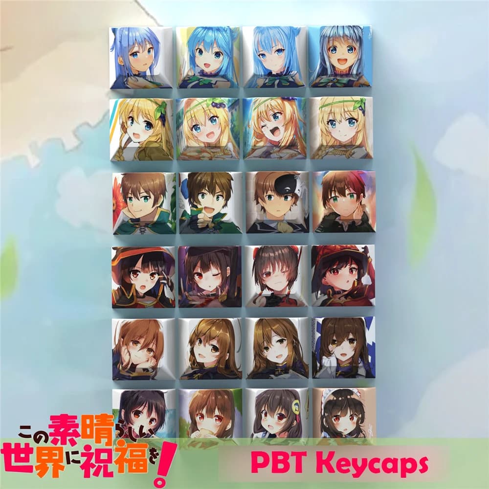 PBT Anime Keycaps personalizzato sublimazione della tintura Cherry Profile R4 altezza Cartoon Key Cap per tastiera meccanica MX Switch