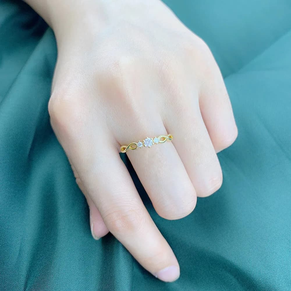 Dainty Ring For Women Simple Mini Zircon Jewellry Rose Gold Color Wedding Bride Rings Gift Fashion Jewelry Wholesale R237