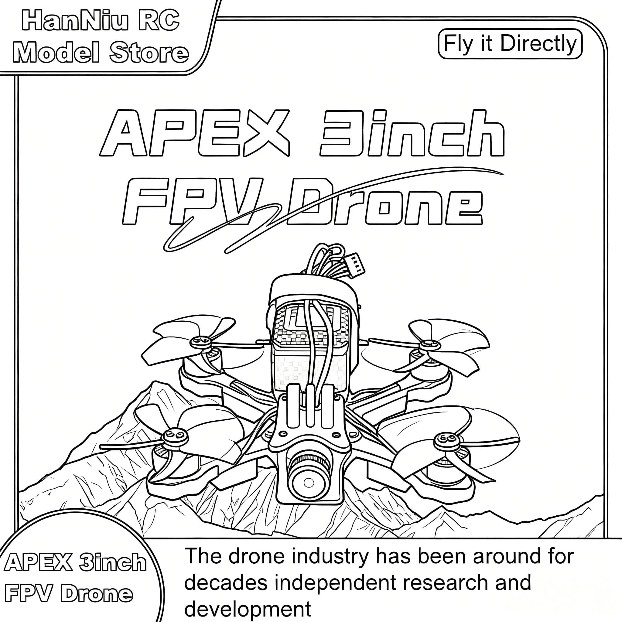 B-CUBE APEX 3inch FPV Drone Frame Kit Carbon Fiber Racing Drone Quadcopter INAV Beatflight F722 F745 Ardupilot Flight Control