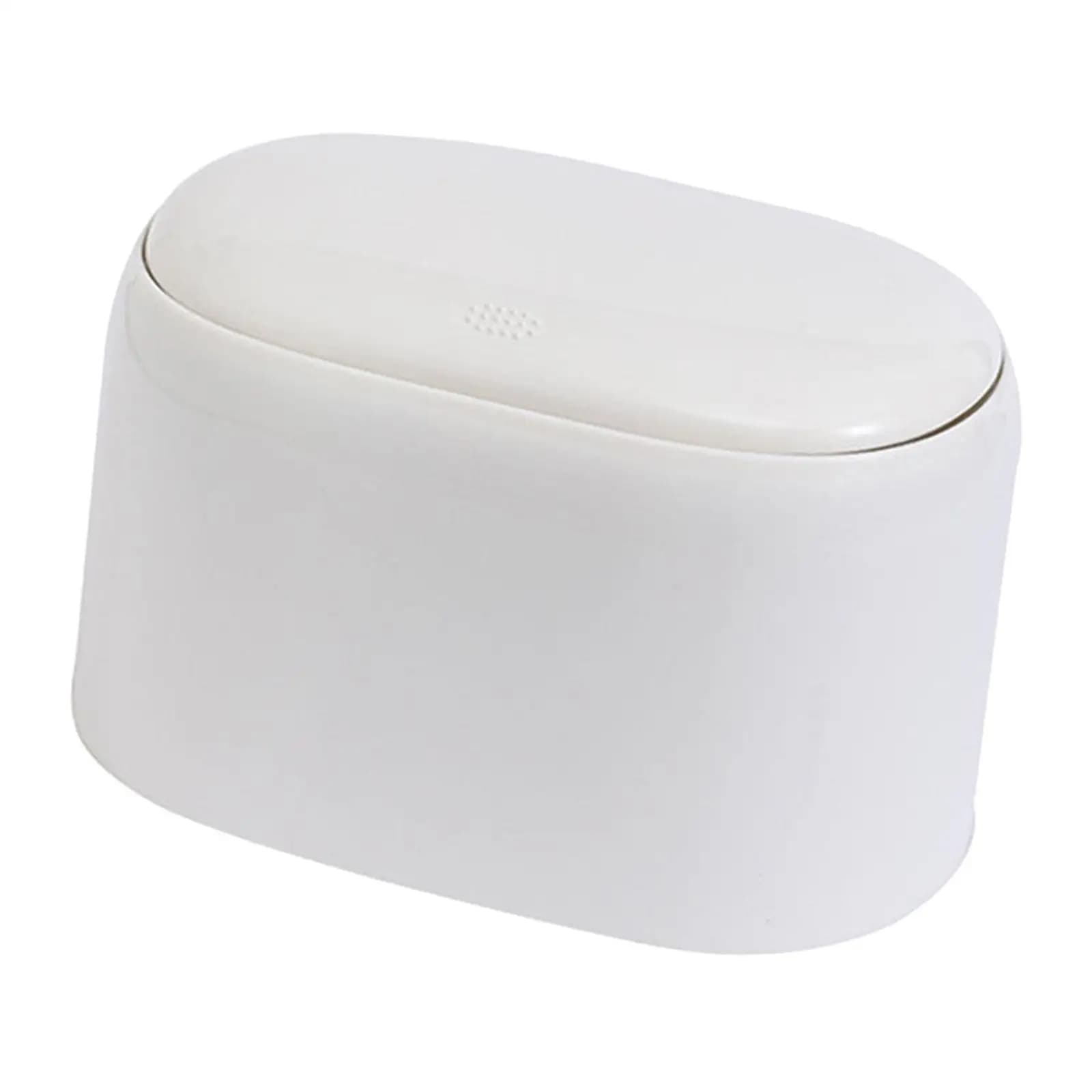 Mini Cestino da Tavolo Stile Cartone Animato con Coperchio a Pressione, Contenitore per Carta e Rifiuti per Tavolo, Piano di Lavoro, Scrivania, Casa