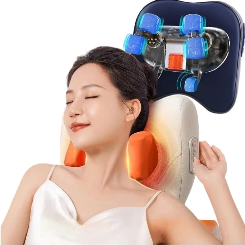 Massaggiatore Elettrico per Collo Ricaricabile Wireless a Forma di Trapezoide Massaggiatore Integrato Multifunzionale per Auto e Casa, per Alleviare la Pressione, Massaggio per Gambe, Vita, Spalle e Collo.