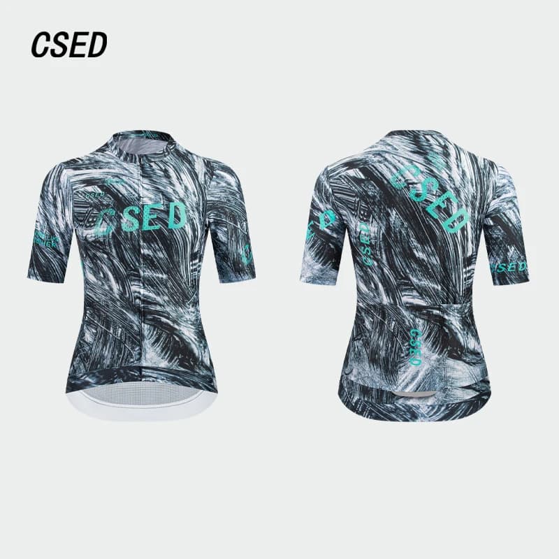 CSED Women's Cycling Jersey Breathable Short-Sleeved Top Shirts Slim Bike Riding Sportswear Bicycle Sweatshirt Riding Clothing