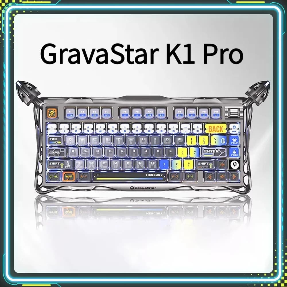 Tastiera Meccanica da Gaming GravaStar K1 Pro Breaking Cocoon, Lunga Durata della Batteria, Personalizzabile, Wireless Tri-Mode, Regalo per PC ed E-Sport