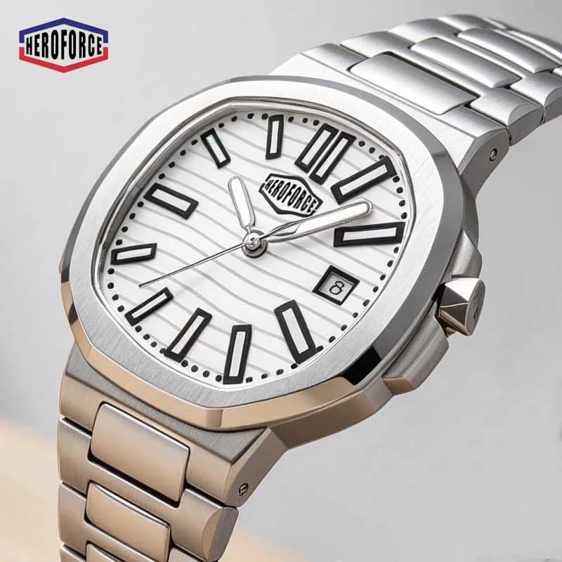 HEROFORCE Luxury Quartz Wristwatches Luminous Waterproof Auto Date Men Watch Spoof Rhombus Business Sport Fashion Casual Reloj