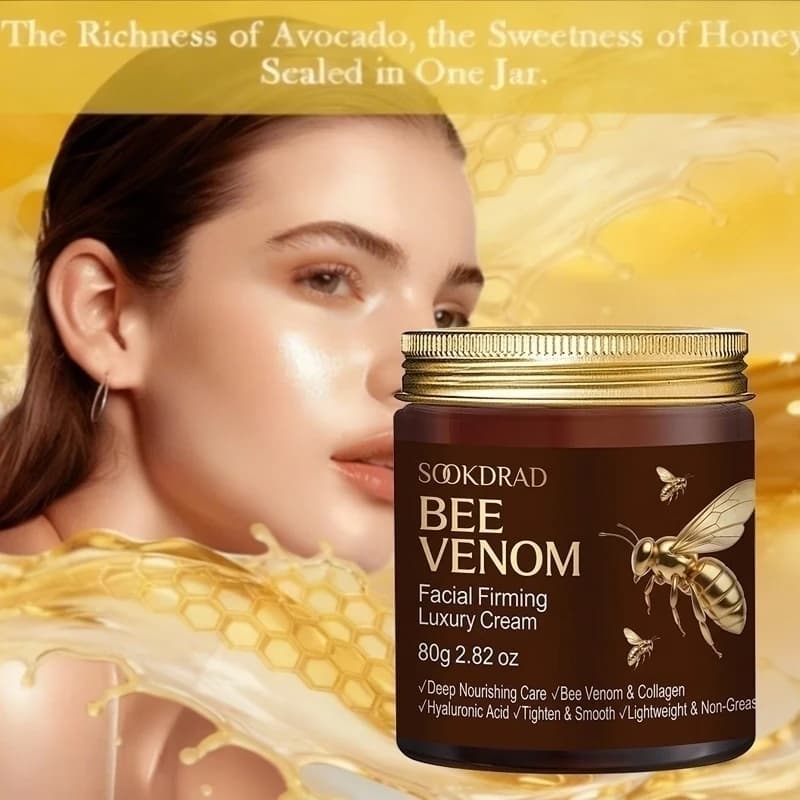 Crema Viso Rassodante al Veleno d'Api, Collagene, Nutrizione Profonda, Leggera, Per Tutti i Tipi di Pelle, Uso Quotidiano, 80g
