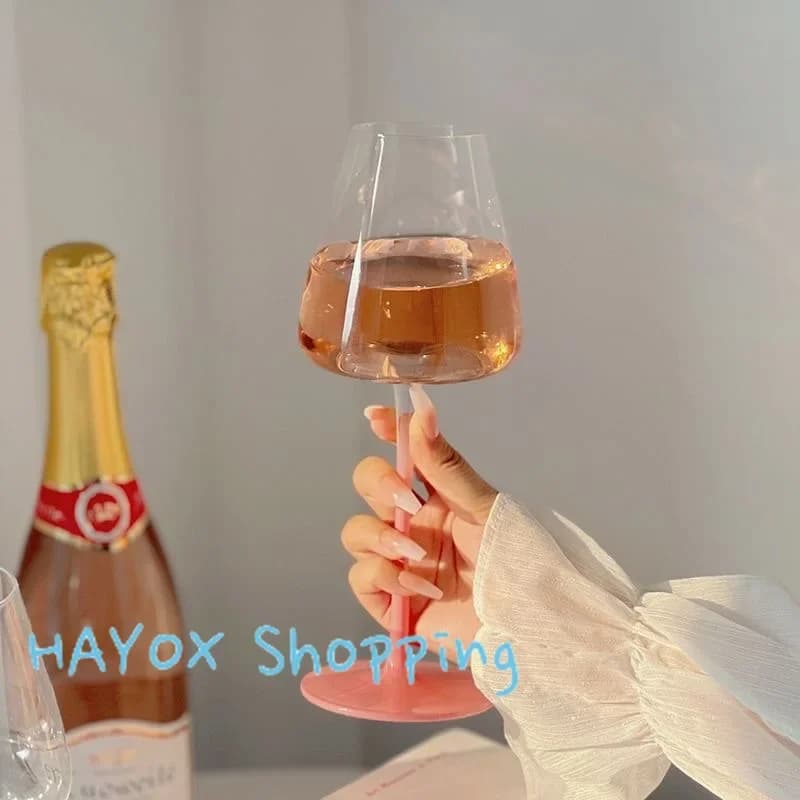 Calice francese per vino fata rosa sfumato, tazza per champagne, tazza per vino a gamba alta, tazza per bevande, bicchiere da vino regalo, bellissime tazze