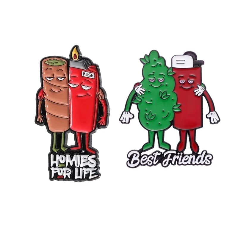 Spilla Homies for Life Spille smaltate Spille in metallo personalizzate per cartoni animati Zaino decorativo Distintivo da bavero Regalo di gioielli per i migliori amici