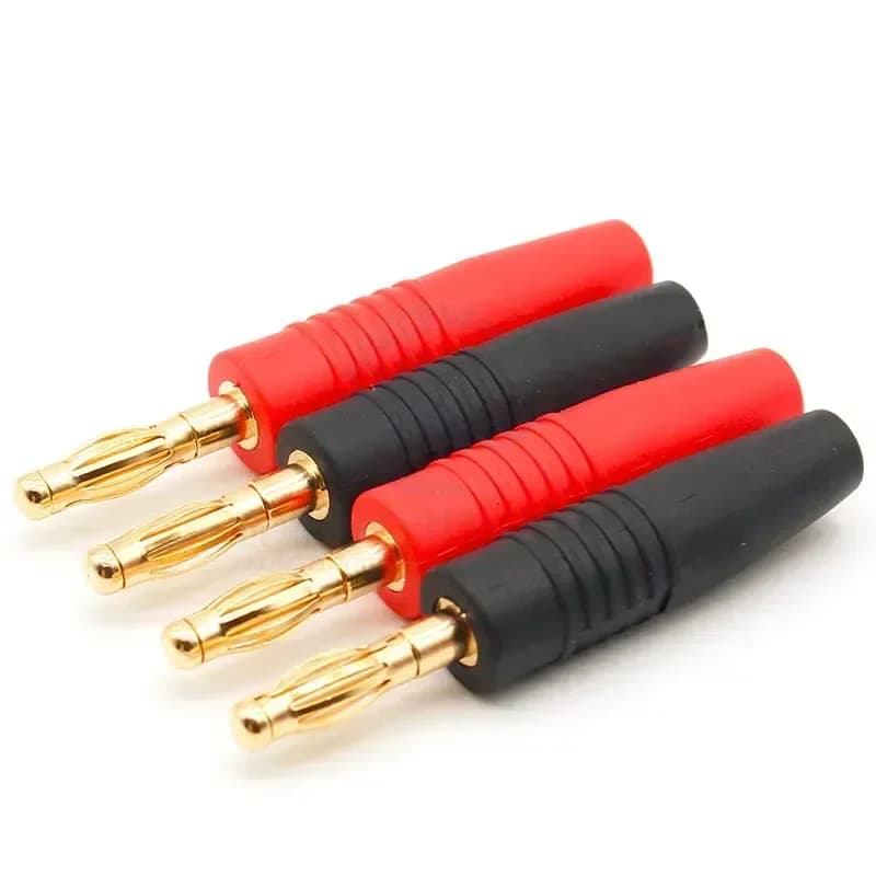 4 connettori da 4 mm placcati in oro per cavo per altoparlante musicale, connettori a banana