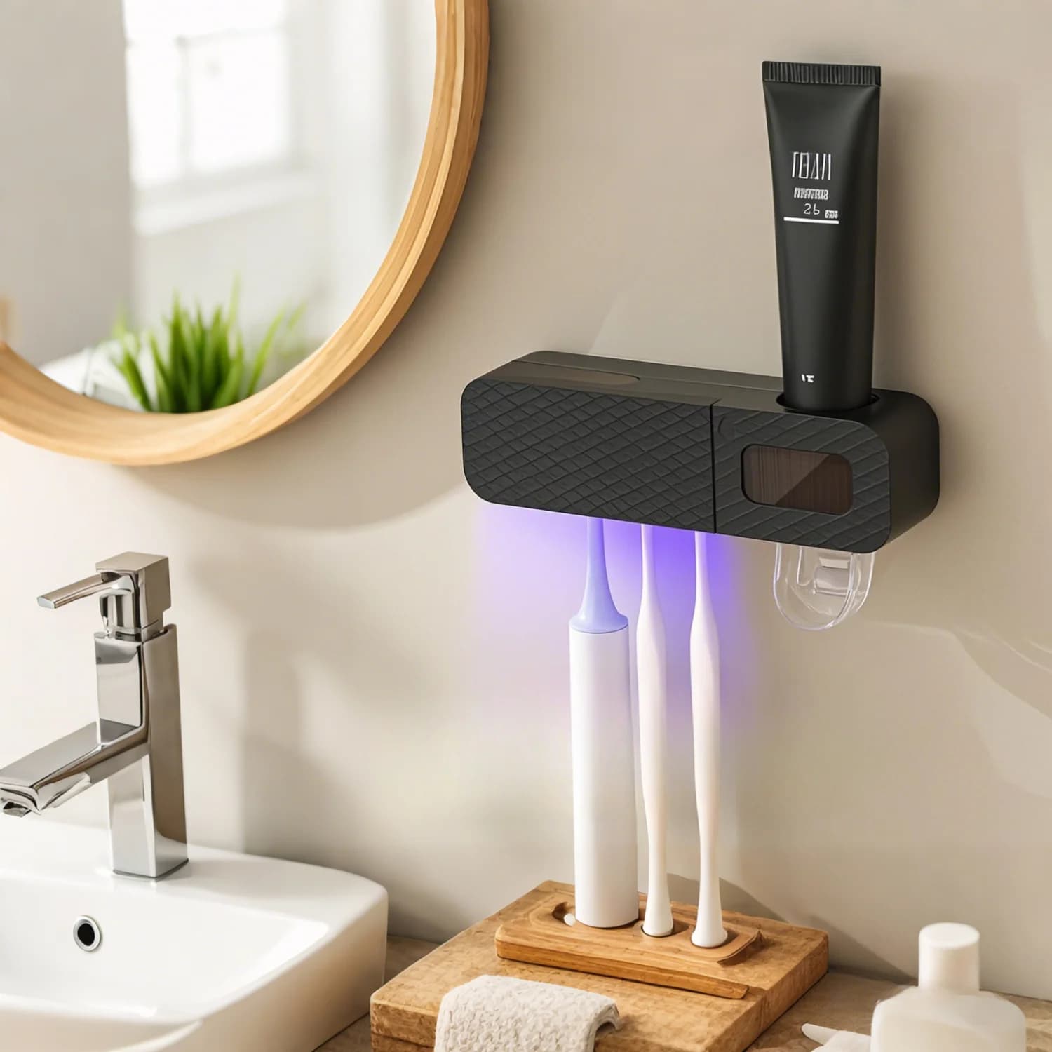 NewToothbrush holder wall mounted automatic toothpaste squeezer storage rack bathroom accessories toothpaste dispenser