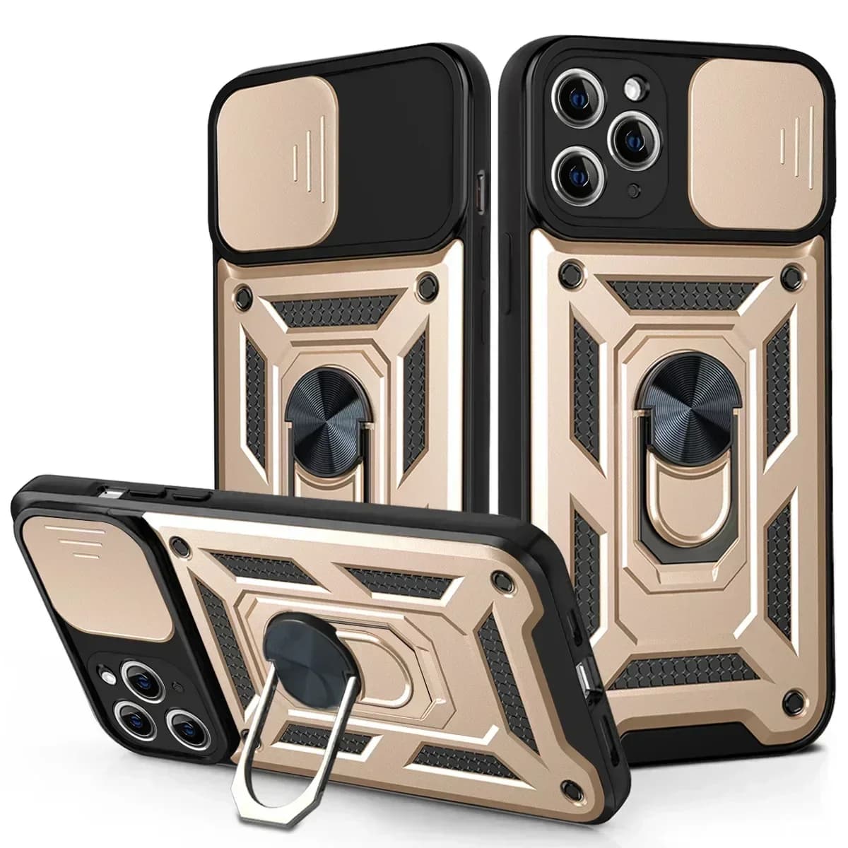 New Slide Camera Lens Stand Phone Case For iPhone 17 16 15 14 13 12 11Pro Max 16 15 14Plus 13 12Mini Shockproof Armor Protection