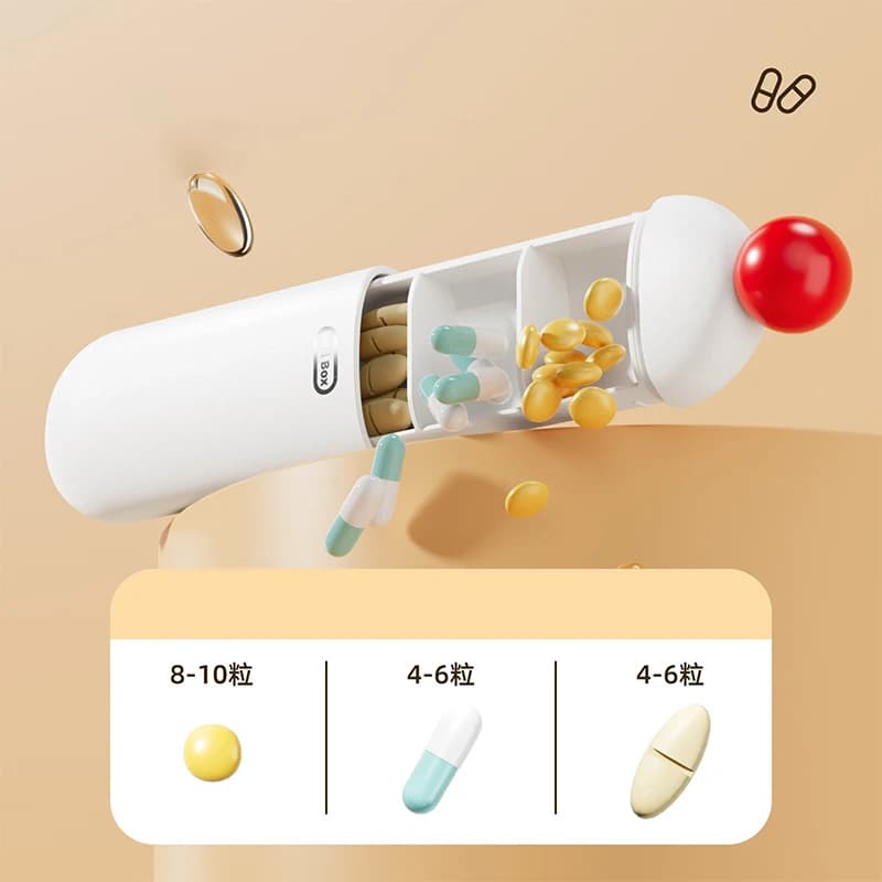 Portapillole da Viaggio Compatto a Tre Scomparti, Contenitore Organizzatore Durevole per Compresse, Vitamine e Integratori