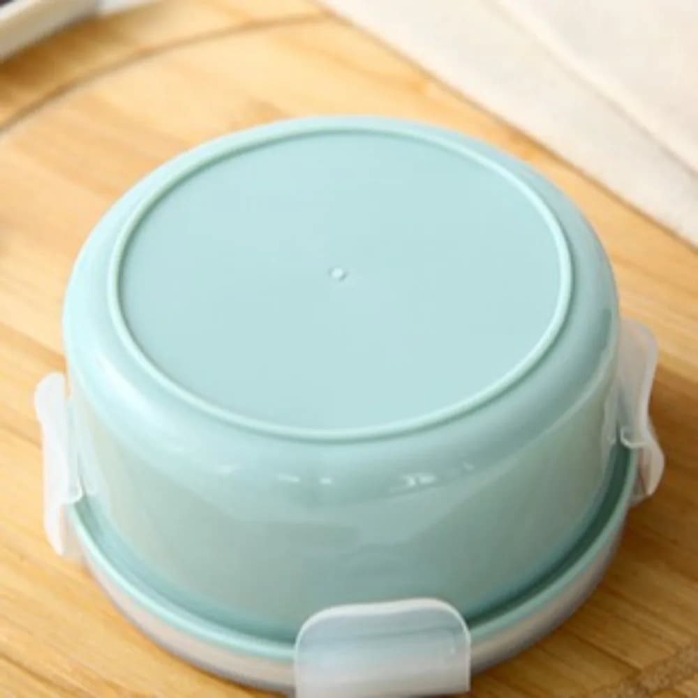 5PCS Portable Plastic Food Storage Containers Round Shape Airtight Snap-Lock Lunch Boxes Refrigerator Food Boxes Pantry Storage