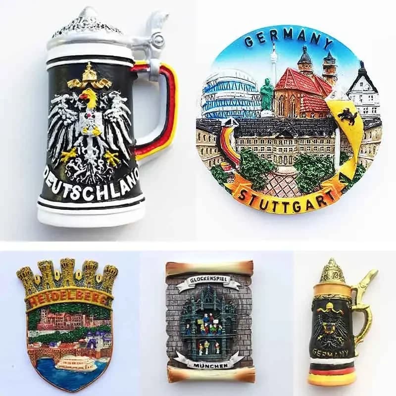 Magnete per frigorifero tedesco boccale di birra europea germania Heidelberg Stuttgart Souvenir di viaggio adesivo magnetico per frigorifero 20a