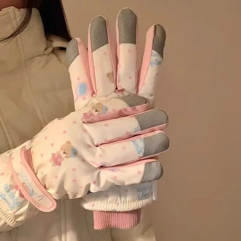 Winter Gloves Touchscreen Carini, Waterproof and Thermal for Men and Women, for Guide, Cycling, Snow Fun, Animal Design