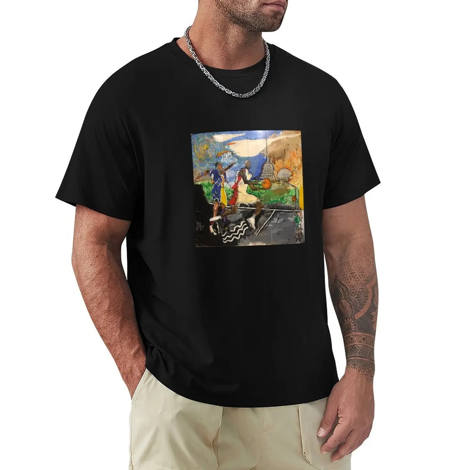 Golf - T-shirt con stampa 'A hole in one', senza ferro, casual, a maniche corte