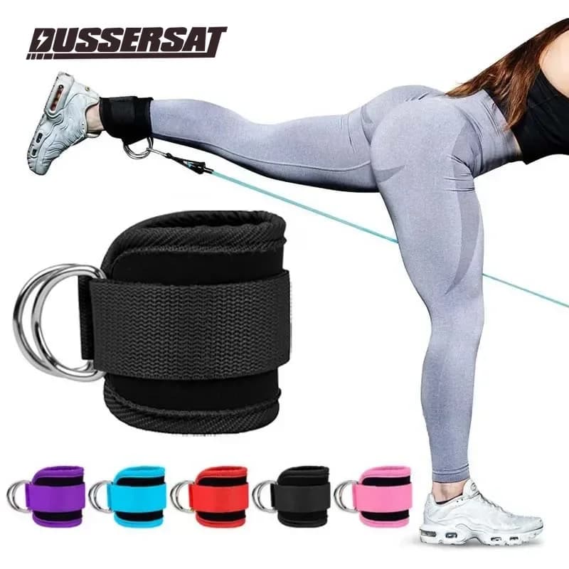 Cinturini per Caviglie da Palestra con Doppio Anello a D, Polsini Imbottiti in Neoprene Regolabili, Supporto per Allenamento Gambe e Pesi per Caviglie, Sicurezza Sportiva, Abductor