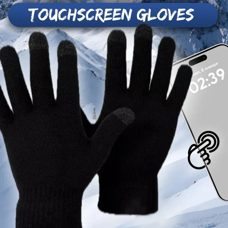 Guanti touchscreen per ciclismo all'aperto, protezione dal freddo e calore, invernali da uomo, in maglia spessa