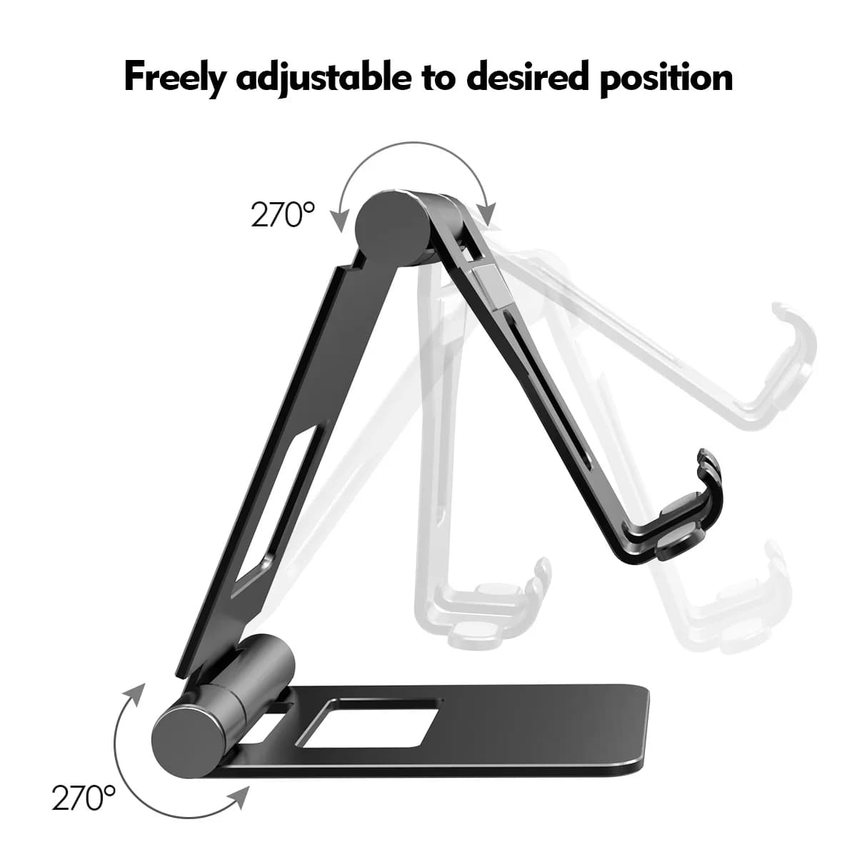 Nuovo supporto per tablet regolabile Licheers, supporto per tablet universale, supporto per telefono cellulare portatile, per dispositivi da 4-13 pollici (nero)